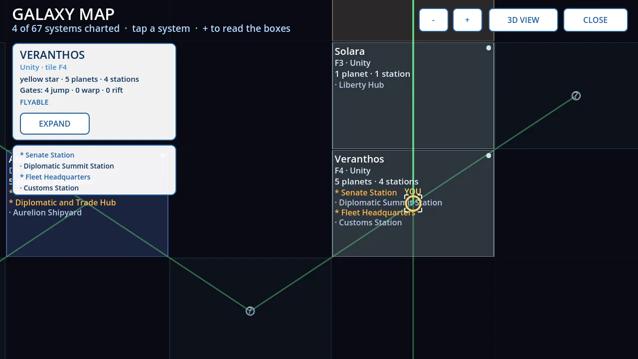 The in-game galaxy chart with fog of war